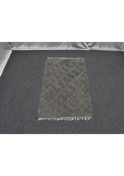 Yeni El Dokuma Tek Renk Tiftik Yün Siirt Battaniyesi Kilim 5771