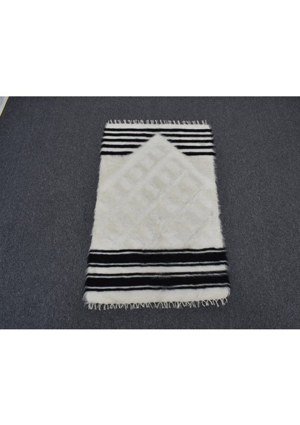 Yeni El Dokuma Namazlık Seccade Tiftik Yün Siirt Battaniyesi Kilim 5766