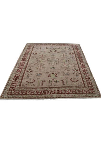 Vintage El Dokuma 6m2 Eskitme Pastel Kula Izmir Yün Salon Halısı 5715