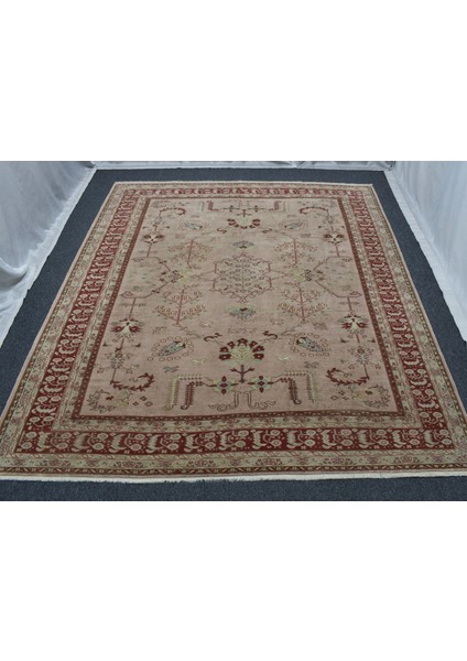 Vintage El Dokuma 6m2 Eskitme Pastel Kula Izmir Yün Salon Halısı 5715
