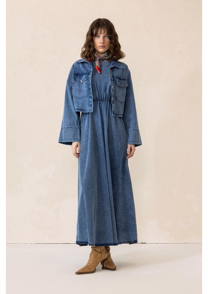 Ceket Elbise Denim Ikili Takım Mavi 9303-TK fiyatları
