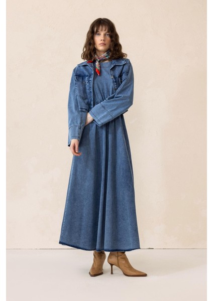 Ceket Elbise Denim Ikili Takım Mavi 9303-TK fırsatları