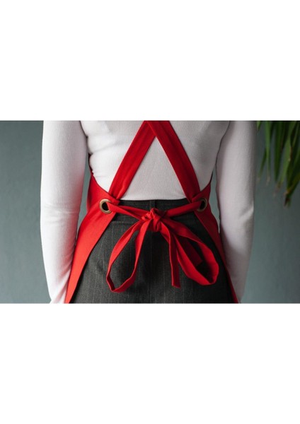 Kırmızı Renk Iş Atölye Seramik Resim Barista Garson Güzellik Salonu Şef Mutfak Klasik Önlük indirimleri