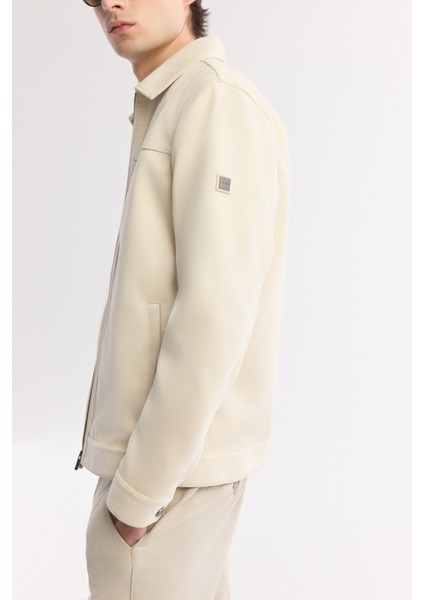 Erkek Bej Klasik Yaka Fermuarlı Süet Dokulu Mevsimlik Comfort Fit Mont A51Y6005 fiyatları