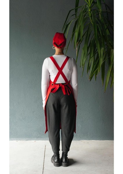 Kırmızı Kişiye Özel Su Itici Atölye Seramik Resim Barista Garson Güzellik Salonu Chef Mutfak Önlüğü indirimleri