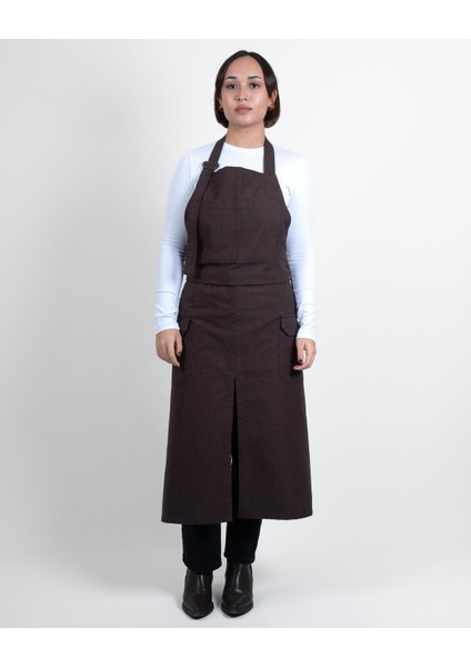 Boyundan Ayarlanabilir Çift Kullanımlı Şef Garson Barista Mutfak Atölye Çömlek Iş Hobi Önlüğü