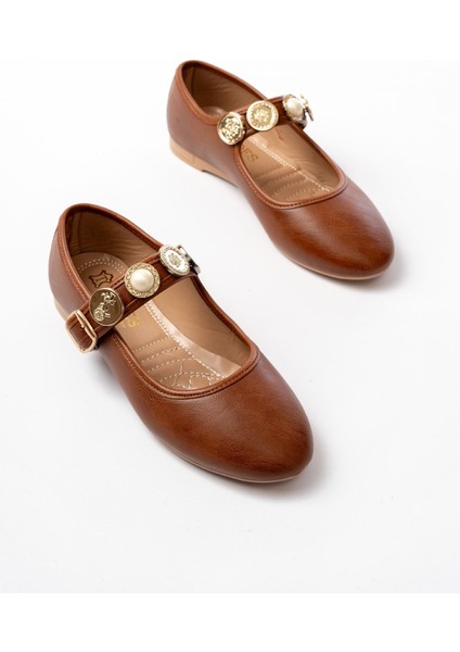 İNF-6363 Taba Baret Tokalı Günlük Bayan Ayakkabı fiyatları