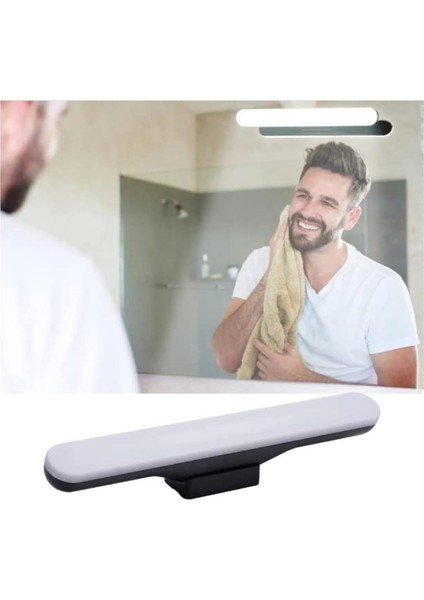 Mıknatıslı Kabin Makyaj Tıraş LED Işık USB Şarjlı Kablosuz Hero LED Lamba 30CM 5 Watt 32 Ledli (Siyah)