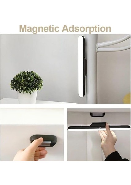 Mıknatıslı Kabin Makyaj Tıraş LED Işık USB Şarjlı Kablosuz Hero LED Lamba 30CM 5 Watt 32 Ledli (Siyah) fiyatları