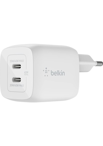 45 W Usb-C Şarj Cihazı, 2 Bağlantı Noktalı, Power Delivery 3.0 ve Gan Teknolojisi ile iPhone 14/14 Plus, 13, Pro, Pro Max, Mini, iPad Pro 12.9, 11, Macbook, Galaxy S22, Tab Vb. Için Hızlı Şarj