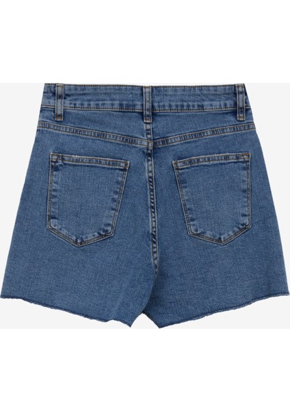 Standart Bel Basic Indigo Kadın Denim Şort F5SL-SHT0351