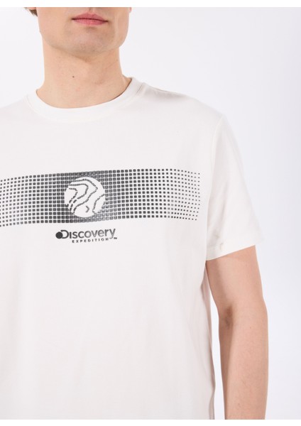 D5SM-TST3835 Ekru Bisiklet Yaka Relaxed Baskılı Erkek T-Shirt fırsatları