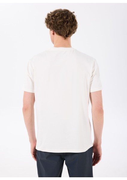 D5SM-TST3835 Ekru Bisiklet Yaka Relaxed Baskılı Erkek T-Shirt indirimleri