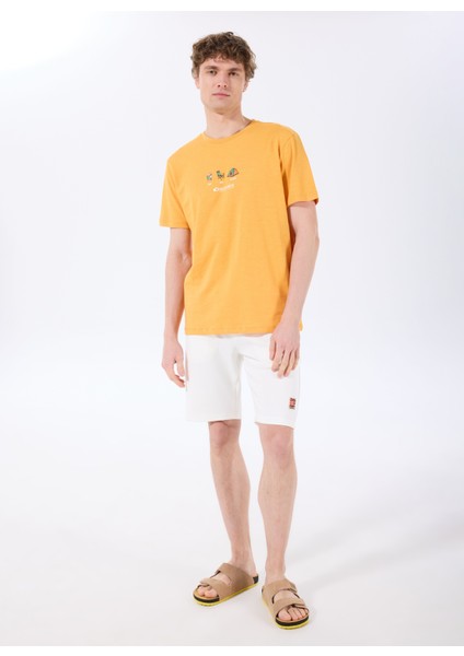 D5SM-TST3847 Turuncu Bisiklet Yaka Relaxed Baskılı Erkek T-Shirt fiyatları