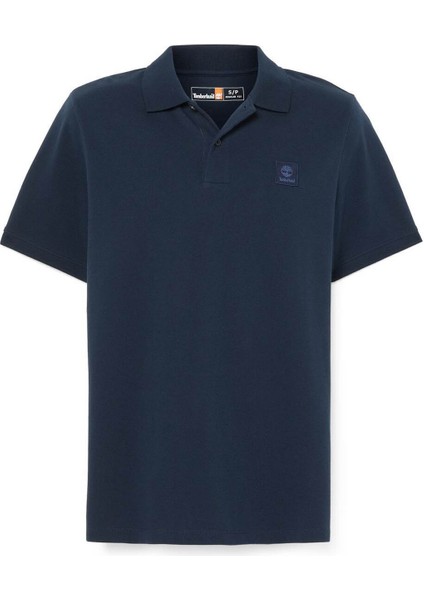 TB0A6UJA4331-WOVEN Badge Polo Lacivert Polo Yaka Normal Kalıp Erkek Polo T-Shirt indirimleri
