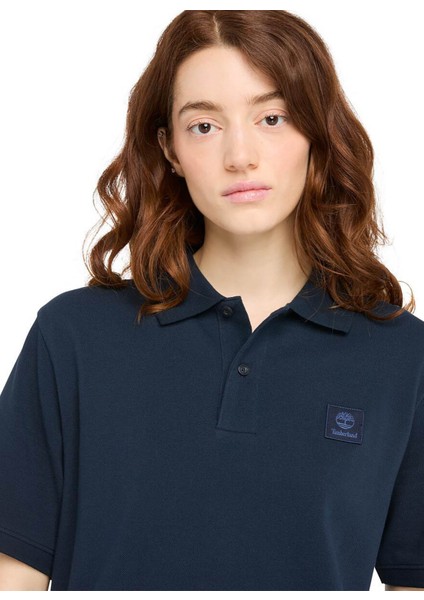 TB0A6UJA4331-WOVEN Badge Polo Lacivert Polo Yaka Normal Kalıp Erkek Polo T-Shirt fiyatları