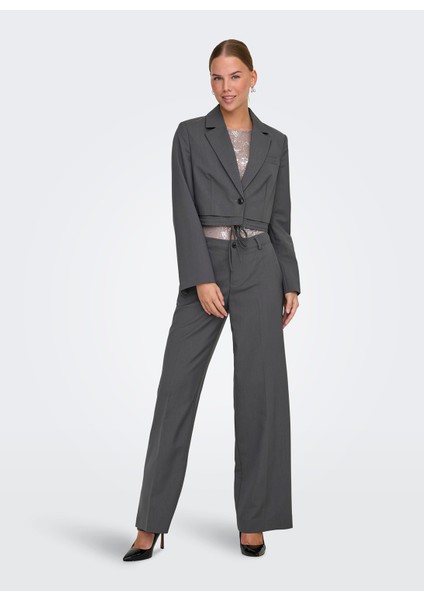 Normal Antrasit Kadın Ceket Onlalana L/s Short Tıe Blazer Tlr