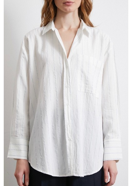 Çizgili Cepli Gömlek Indigo fiyatları