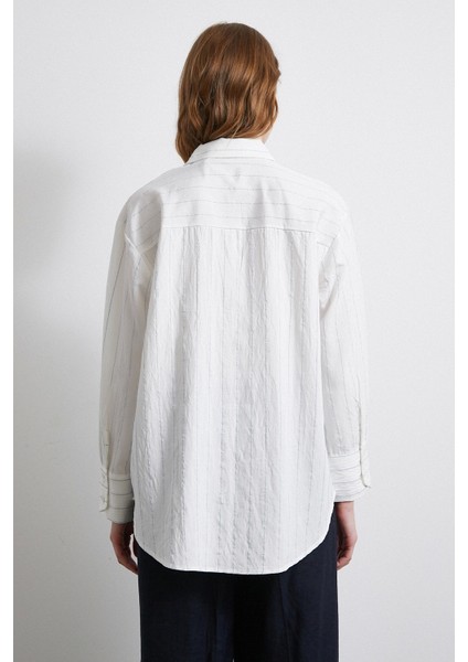 Çizgili Cepli Gömlek Indigo modelleri