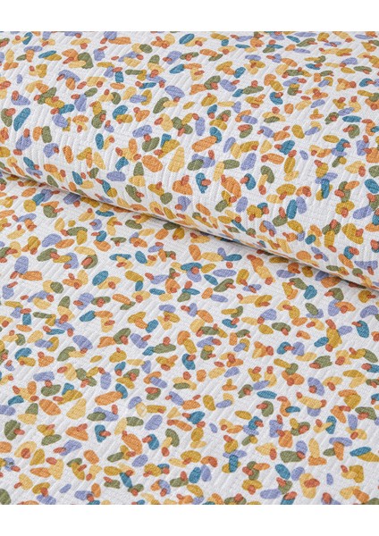 Splash Baskılı Pamuklu Çift Kişilik Pike 200 x 220 cm Yeşil