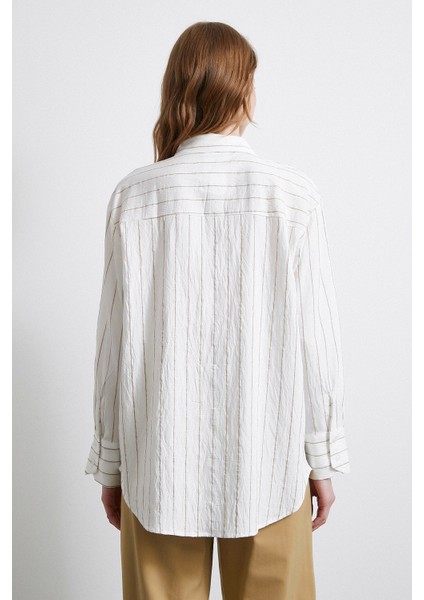 Çizgili Cepli Gömlek Indigo modelleri