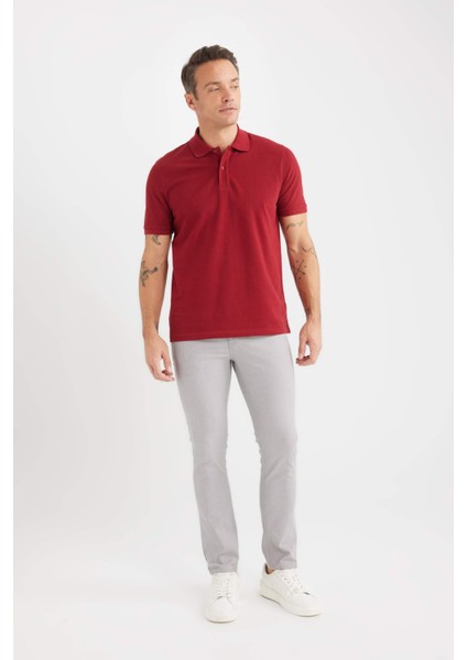 Yazlık Chino Kanvas Dokulu Pantolon Slim Fit Dar Kesim Cepli Dar Paça T1055AZ25SP