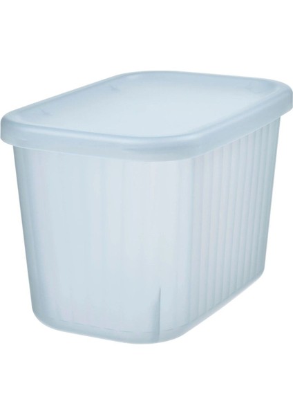 Kapaklı Saklama Kutusu 12 x 18 x 12 cm Ikea Çok Amaçlı Düzenleyici Şeffaf Mavi Kutu Hacim 1,5 Litre
