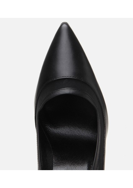 01AYH308780A100 KADIN Deri Siyah Transparan Detaylı Stiletto