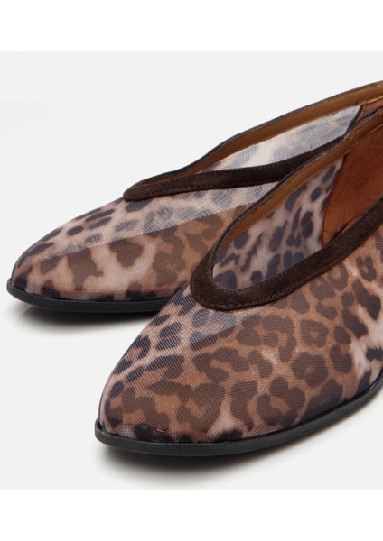 01AYH308830A499 KADIN Kahverengi Leopar Desenli Transparan Detaylı Babet