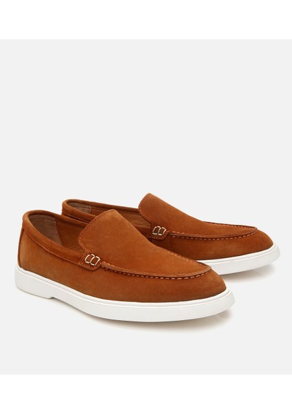 02AYH305500A370 ERKEK Süet Deri Taba Loafer