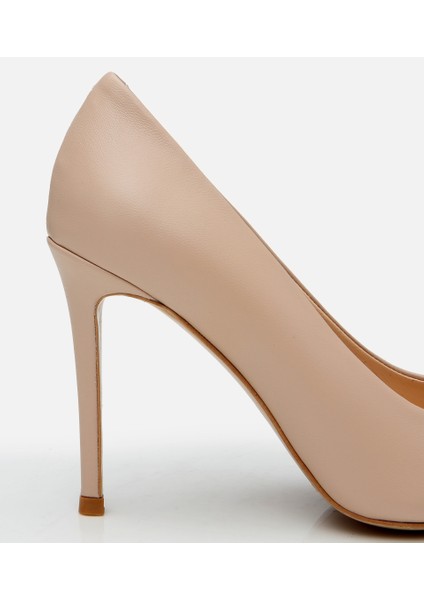 01AYH303720A330 KADIN Deri Bej Ince Topuklu Stiletto