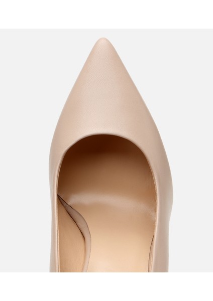 01AYH303720A330 KADIN Deri Bej Ince Topuklu Stiletto