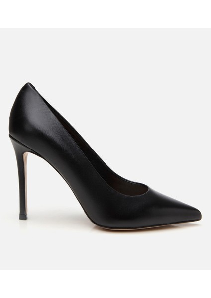 01AYH303720A100 KADIN Deri Siyah Ince Topuklu Stiletto