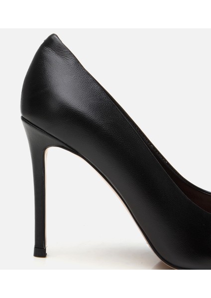 01AYH303720A100 KADIN Deri Siyah Ince Topuklu Stiletto