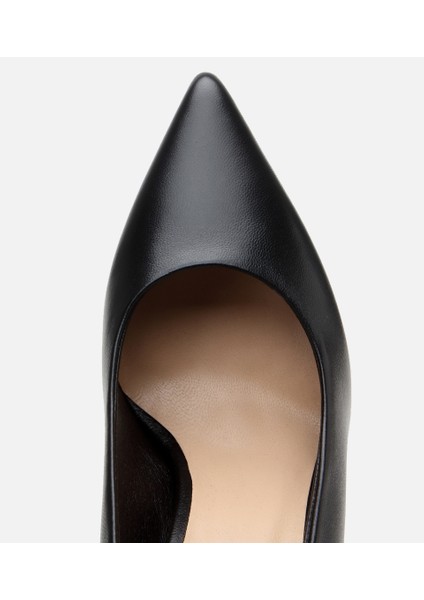 01AYH303720A100 KADIN Deri Siyah Ince Topuklu Stiletto