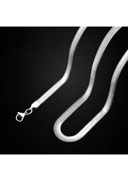 Çelik Takı Seti Bileklik Kolye Italyan Ezme Model 0.4 mm 17 - 42 cm Ayarlanabilir Uzunluk Gümüş (Silver)