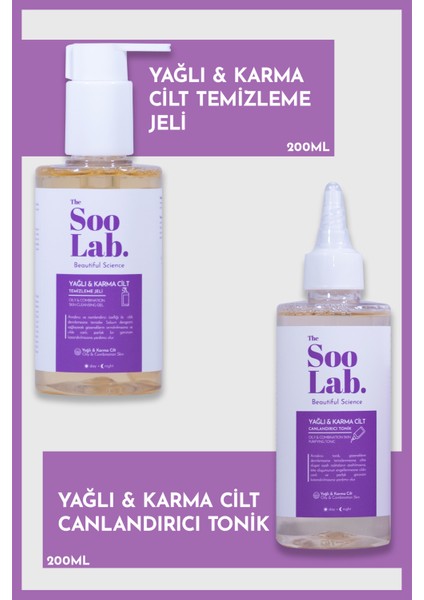 Yağlı ve Karma Ciltler İçin Temizleme Jeli ve Tonik | Allantoin, Salicylic Acid, Panthenol | 200 ml