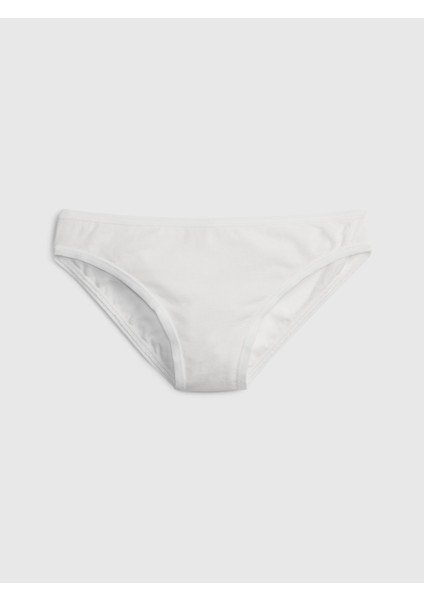 Kadın Beyaz Organik Pamuklu Streç Bikini Külot