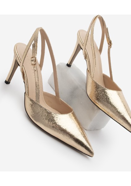 Kadın Stiletto Sivri Burun Arkası Açık Topuklu Ayakkabı Zemar