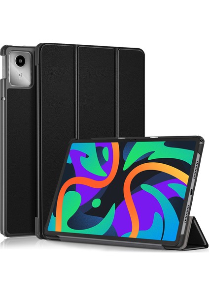 Lenovo Tab M11 / Xiaoxin Pad 11 2024 Pu Deri Üç Katlı Stand Kapağı (Yurt Dışından)