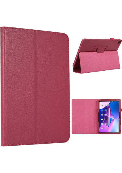 Lenovo Tab M10 (Gen 3) Litchi Doku Pu Deri Kılıf Tam Koruma Standı Tablet Kapağı (Yurt Dışından)