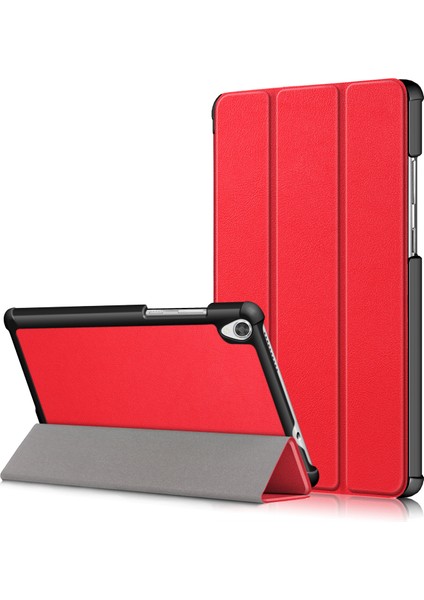 Lenovo Tab M8 TB-8505 Litch Skin Pu Deri Üç Katlı Stand Tablet Kılıfı (Yurt Dışından)