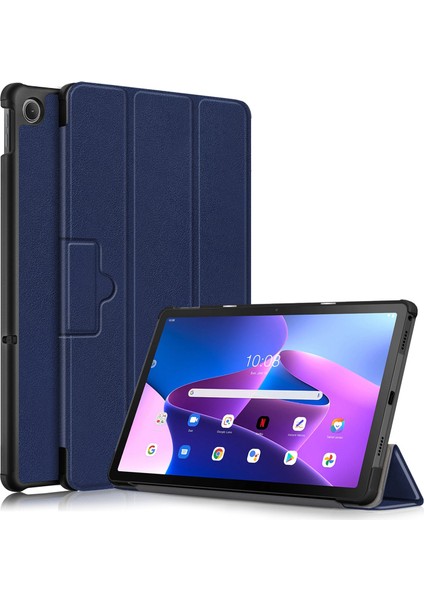 Lenovo Tab M10 Plus (3rd Gen) / Xiaoxin Pad 2022 10.6 Inç 125FTB-128F Pc+Pu Deri Üç Katlı Stand Kapağı (Yurt Dışından)
