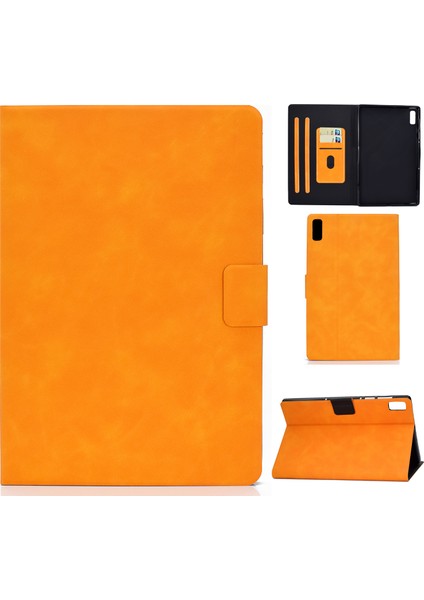 Lenovo Tab M9 TB-310FU Pu Deri Tablet Sığır Derisi Doku Koruyucu Kapak ile Kart Tutucu (Yurt Dışından)