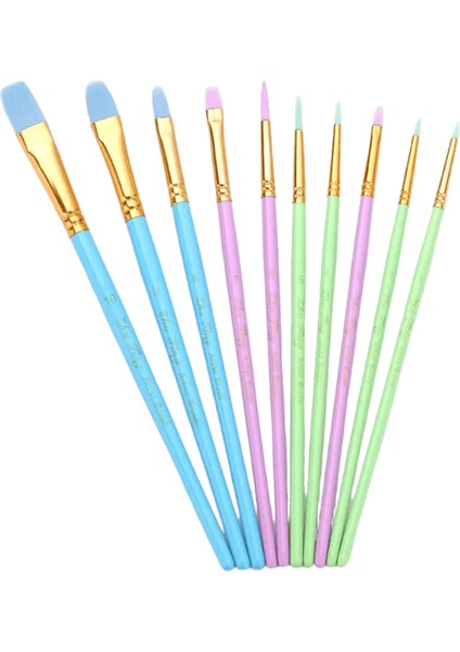 10 Adet / Takım Naylon Saç Boyama Fırçası Numaralara Göre Boyama Alet Fırçaları Suluboya Guaj Boya Fırçaları Farklı Şekil Yuvarlak Uç Renk: Renkli (Yurt Dışından)