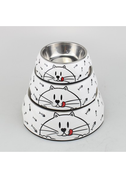 Paslanmaz Çelik Köpek Kabı Mama Kabı Çift Katmanlı Kedi Kabı Evcil Hayvan Kabı Besleme Içme Suyu Kedi Malzemeleri Köpek Kabı (Yurt Dışından)