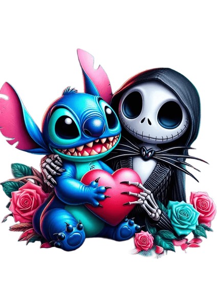 Disney Numaraya Göre Boya Stitch Karikatür Dıy Sanat Numaraya Göre Boyama Noelden Önce Kabus Çizim Çiçek Cadılar Bayramı Hediyesi Renk: DSN-1455-ZD / Boyut (Cm): 30X30CM Çerçeve Yok (Yurt Dışından)