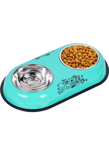 Baskılı Paslanmaz Çelik Köpek Kabı Köpek Havzası Çift Kase Besleyici Kedi Kabı Içme Suyu Kabı Köpek Maması Kapları Evcil Hayvan Kabı (Yurt Dışından)