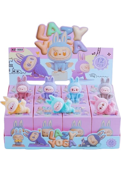 Sevimli Labubu Ayakta Oturma Duruşu Mini Bebekler Kör Kutu 12 Adet Kawaii Oyuncaklar Masaüstü Dekor Süsler Koleksiyonu Noel KO.8668 12 Adet (Yurt Dışından)