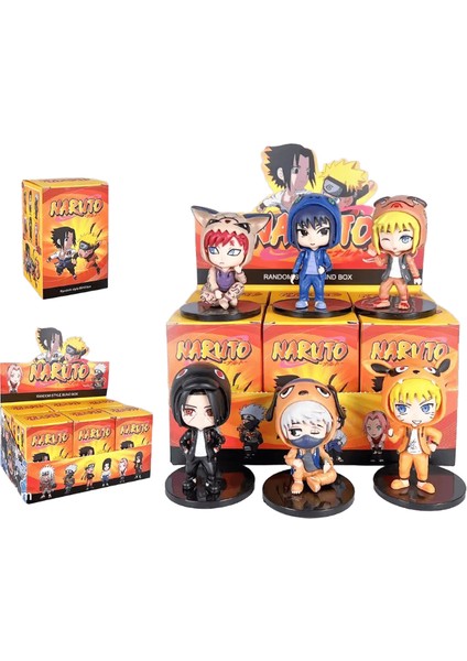 Naruto Sasuke Kakashi Gaara Ferret Anime Kör Kutu Karakter Pvc Şekil Koleksiyonu Model Masaüstü Süs Noel Si 6 Adet Set Chaofu (Yurt Dışından)